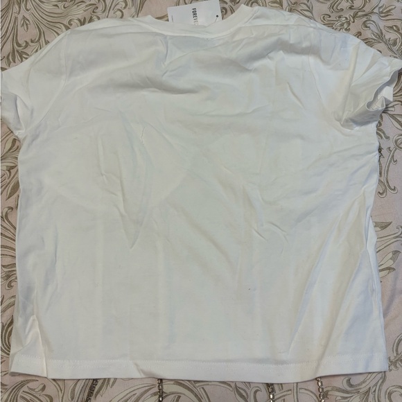 NWT Forever 21 White T-Shirt with Rhinestone Bustier Detail (Size XL) - Picture 5 of 5